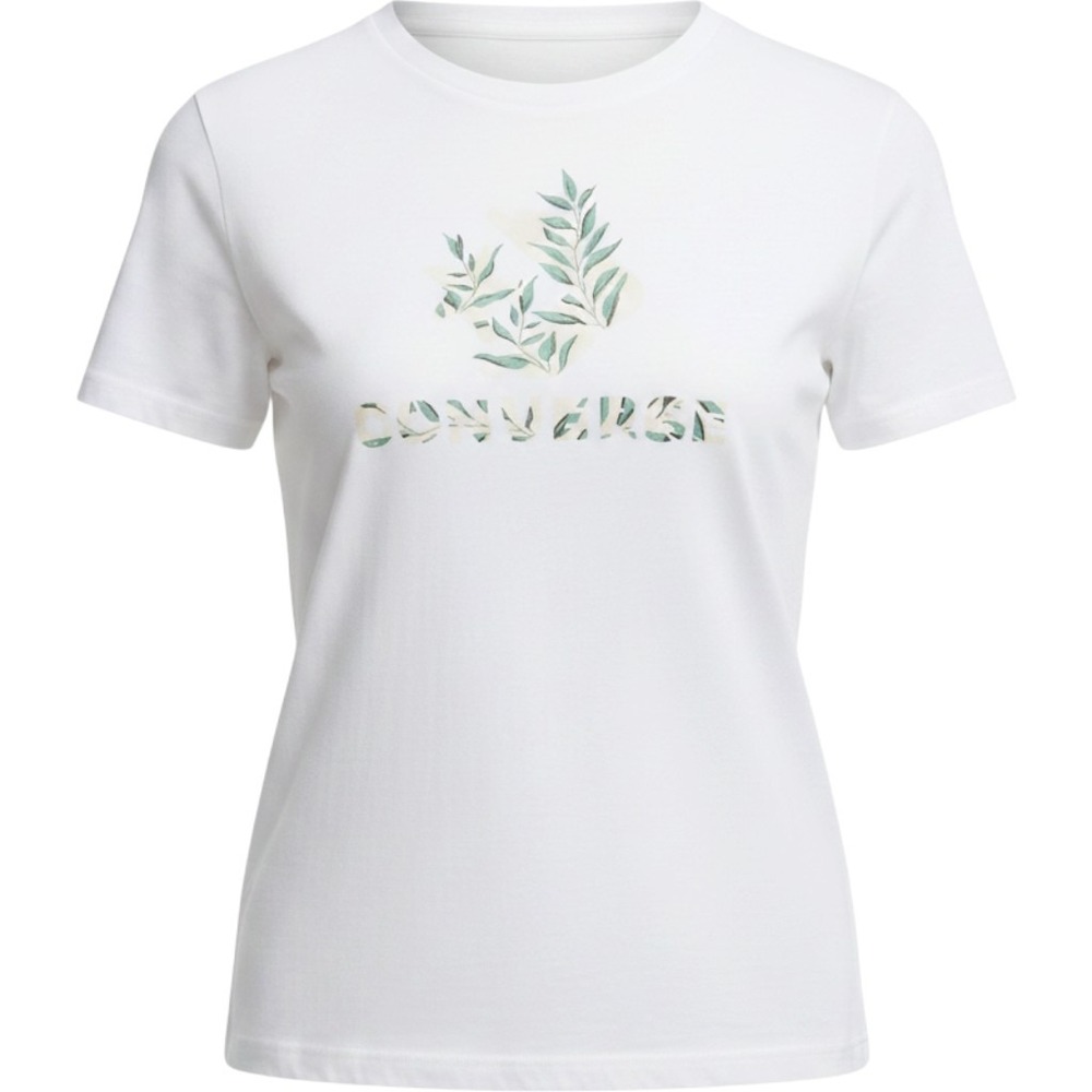 Converse‎ T-Shirt White Nature Star Chevron Hawaiian Casual Beach Small